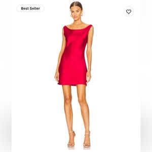 Norma Kamali Maria red mini dress